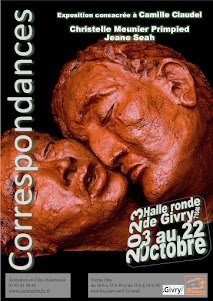 Poster of “Correspondances”, the exhibition dedicated to Camille Claudel at the Halle Ronde de Givry, 3–22 October 2023